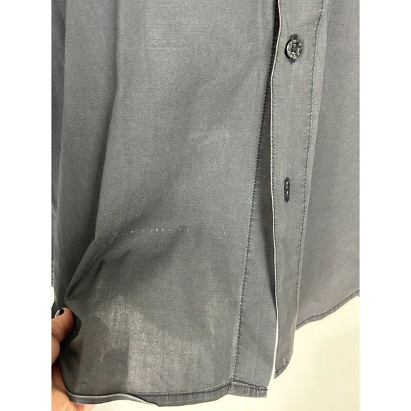 Substudio Shirt Mens Large Button Down Stretch Gray Cotton Spandex Short Sleeve - Picture 4 of 11